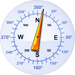 Windrichtung-Analoganzeige (Windrichtung: NNE)