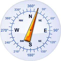 Windrichtung-Analoganzeige (Windrichtung: NNE)