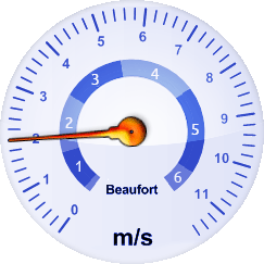 Windgeschwindkeit-Analoganzeige